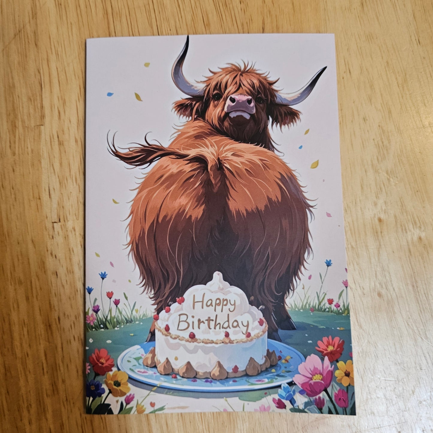 Highland cow birthday cards