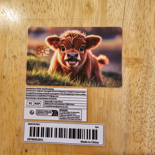 Highland cow card sticker